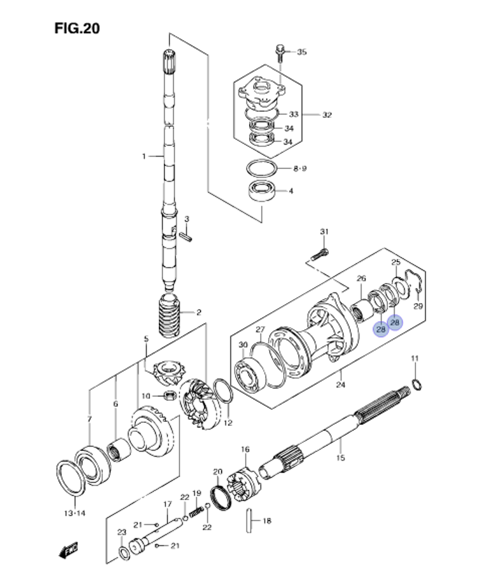 Сальник редуктора Suzuki DF70,80,90