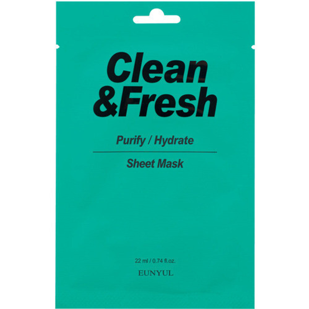 Маска тканевая для очищающего и увлажняющего эффекта Eunyul Clean&fresh sheet mask, 22 мл