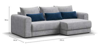 Модульный угловой диван Ричмонд Модуль Вельвет Корд серый