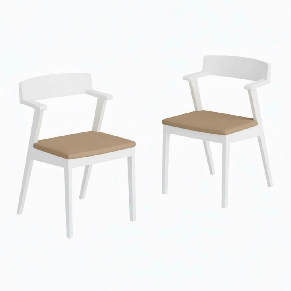 Стул кресло OSTIN 3, белый матовый + экокожа 165