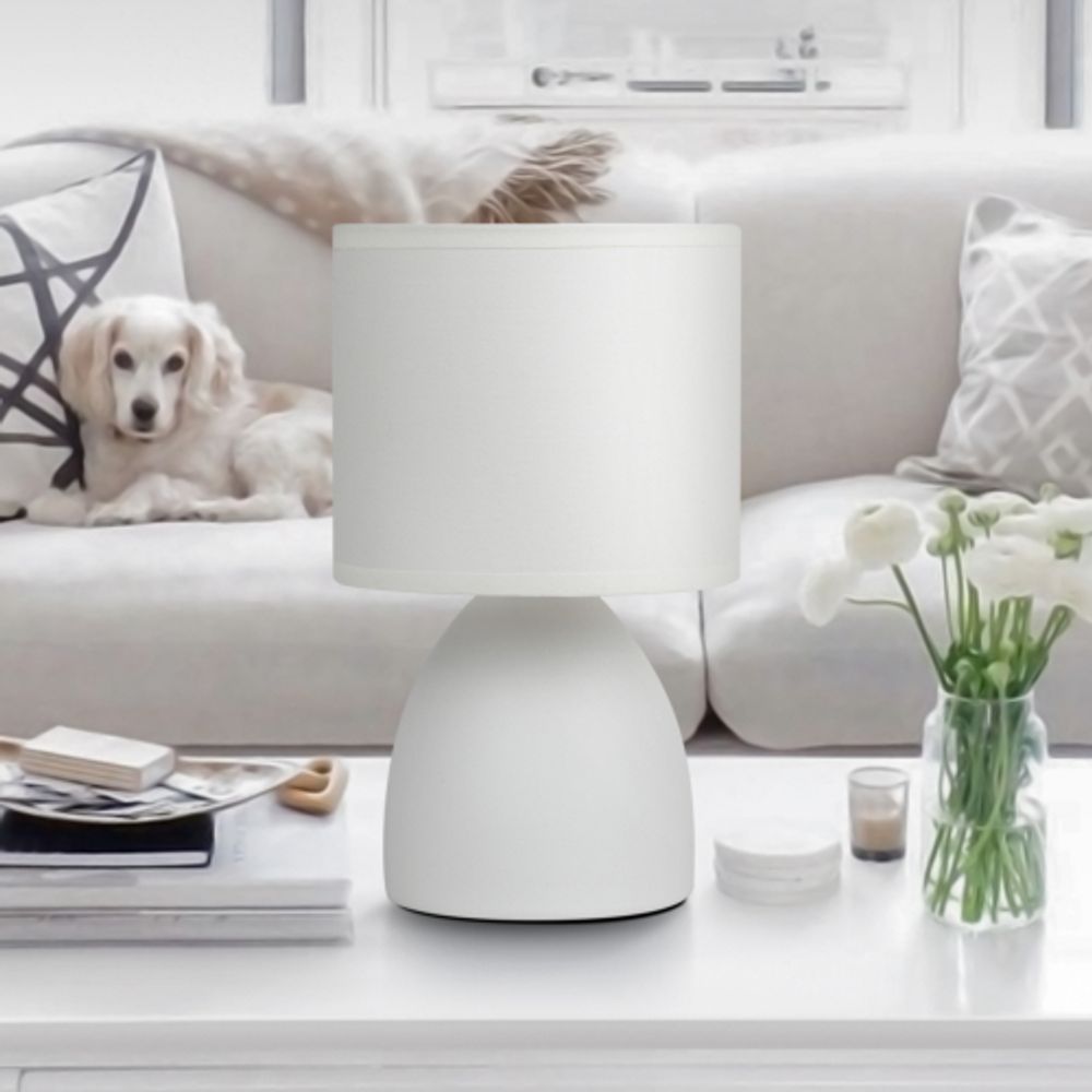 Настольная лампа Rivoli Nadine 7042-502 1 * Е14 40 Вт керамика белая с абажуром | Rivoli