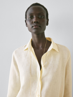 Massimo Dutti Свободная рубашка из 100% льна, желтый