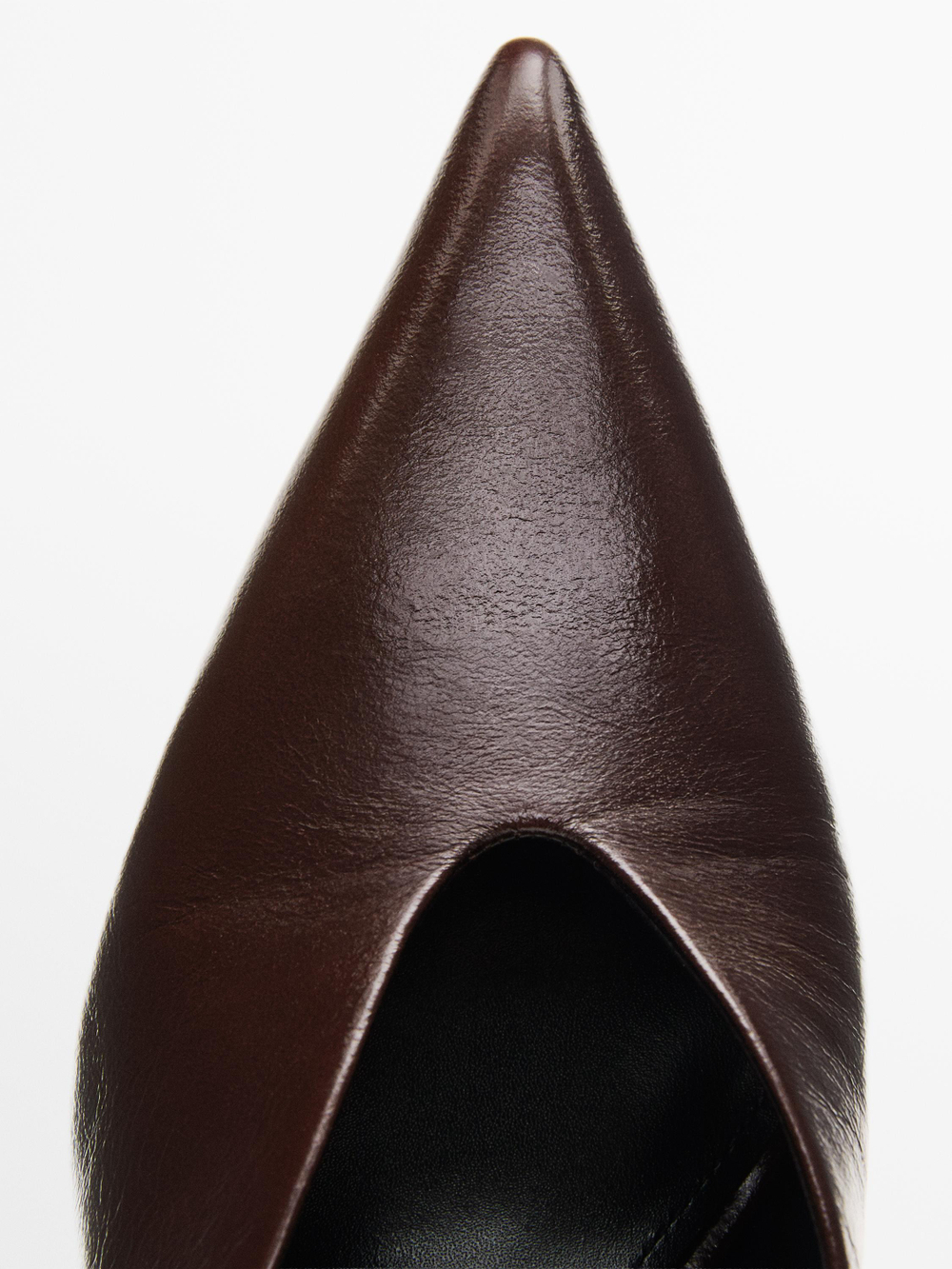 Massimo Dutti Туфли на высоком каблуке с открытой пяткой, бургунди