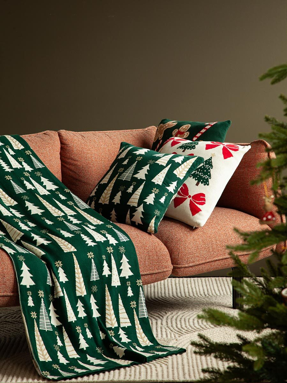 Подушка вязаная с новогодним рисунком whitewood из коллекции new year essential, 45x45 см