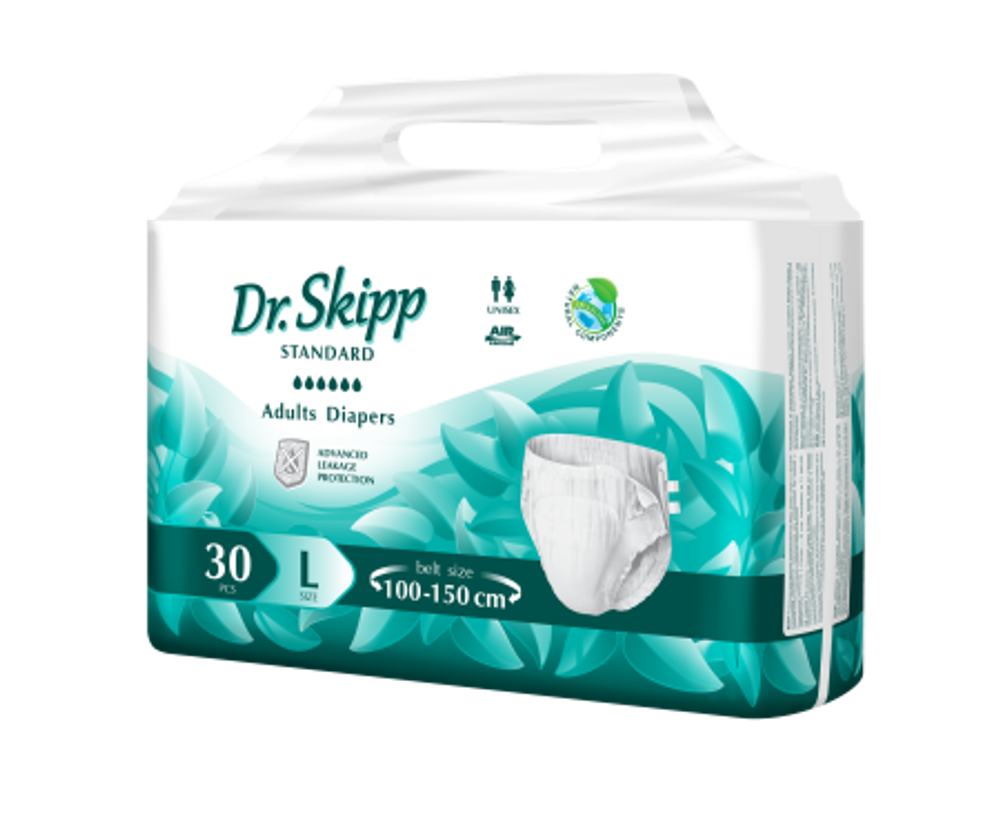 Подгузники для взрослых Dr. Skipp STANDARD р-р L , 30шт