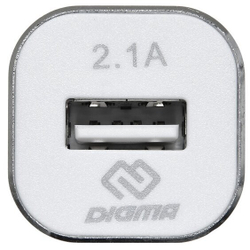 Автомобильное зарядное устройство Digma DGCC-1U-2.1A универсальное белое