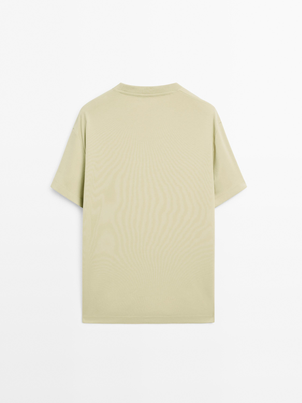 Massimo Dutti Хлопковая футболка-поло с короткими рукавами, зеленоватый