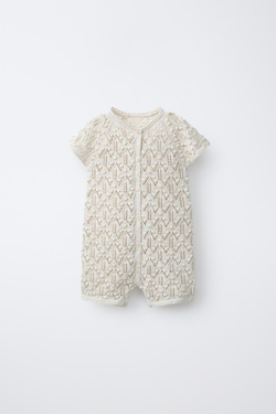 ZARA КОМБИНЕЗОН КРУПНОЙ ВЯЗКИ, СВЕТЛО-БЕЖЕВЫЙ