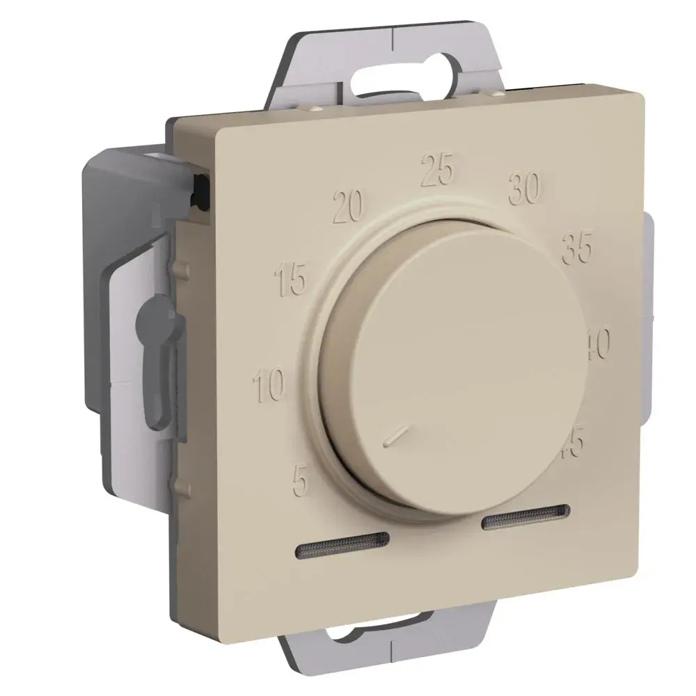 ATLASDESIGN ТЕРМОСТАТ электронный для теплого пола с датчиком, 10A, механизм, ПЕСОЧНЫЙ