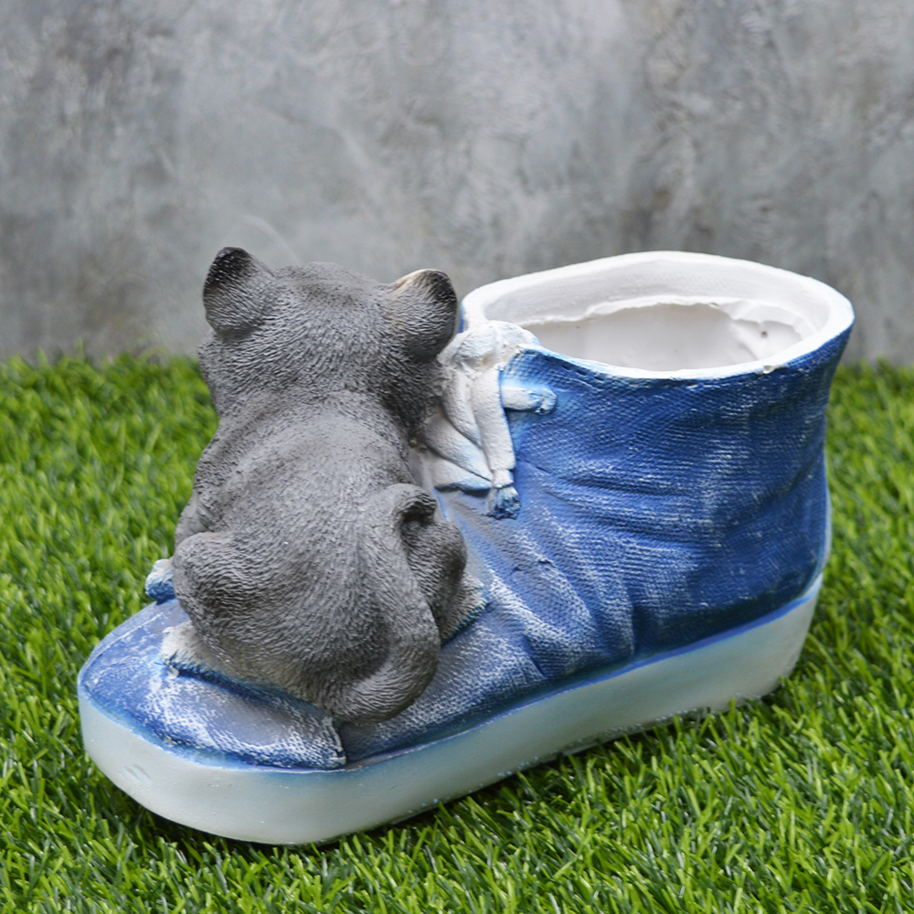Фигура садовая-кашпо "Кед с котенком" 22*12*13см, полистоун