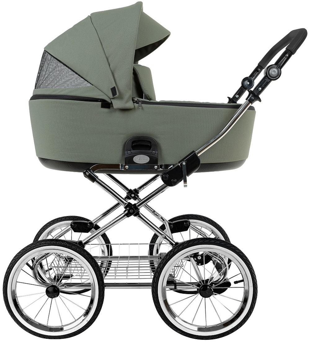 Детская коляска Roan Bass Next Classic d14 2.0 3 в 1 с автокреслом Pituso Santiso Pro Black BSNC/92/2 Sage Green/Black/руч.Black