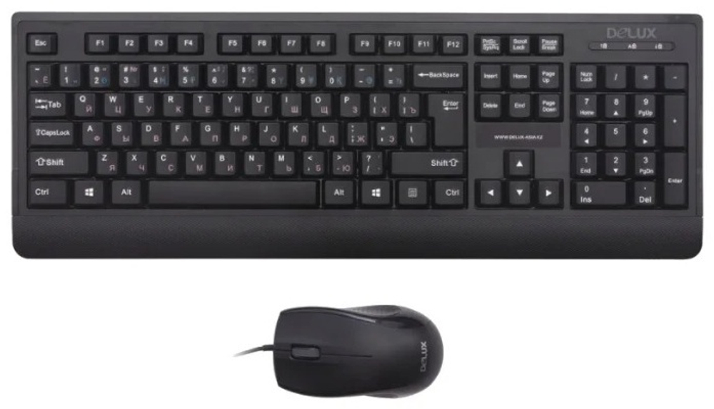 Клавиатура Delux DLD-6075 + мышь черный