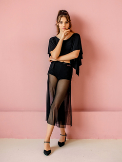 Топ короткий, рукав бабочка