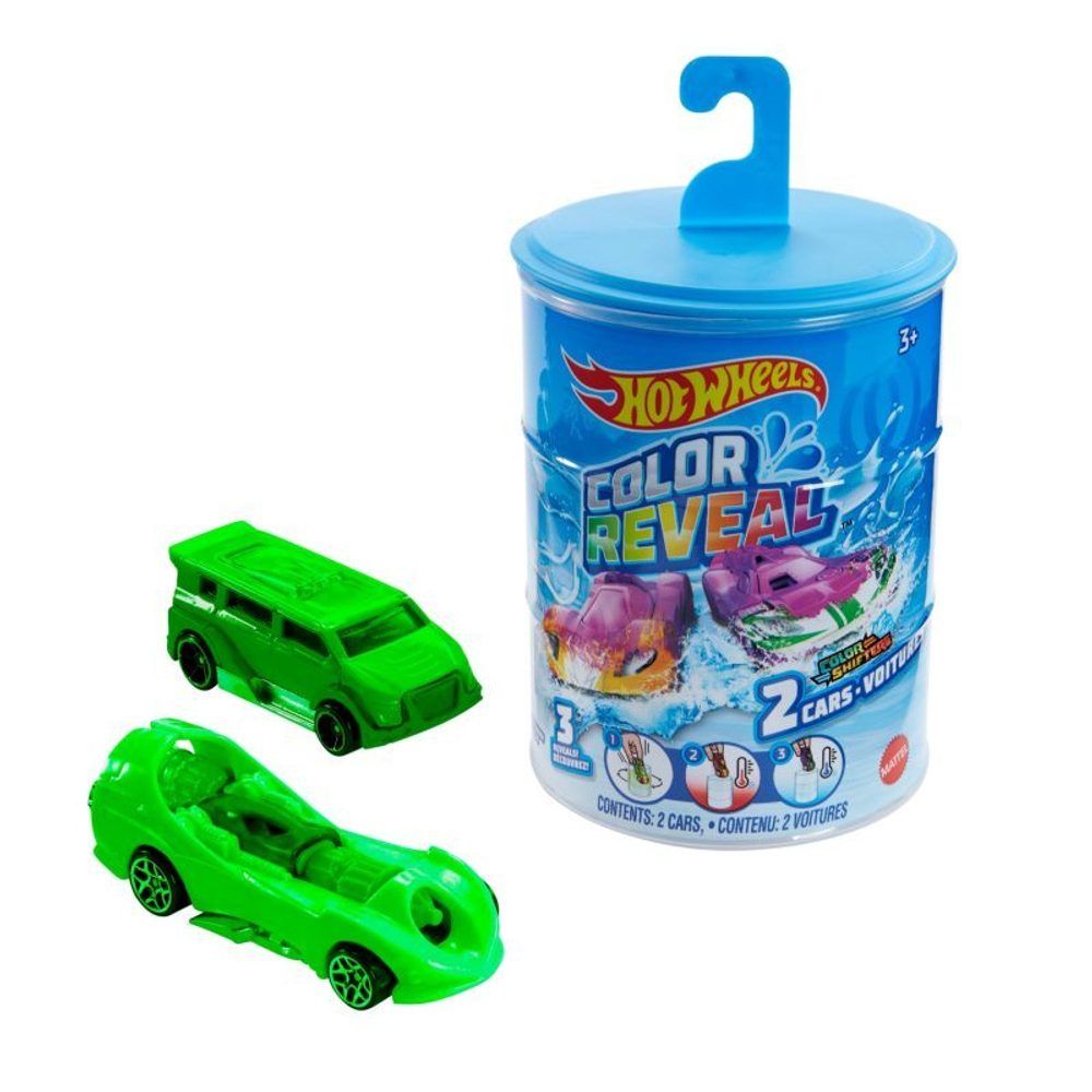 Hot Wheels Color Reveal - набор из 2 автомобилей с изменением цвета Сюрприз GYP13