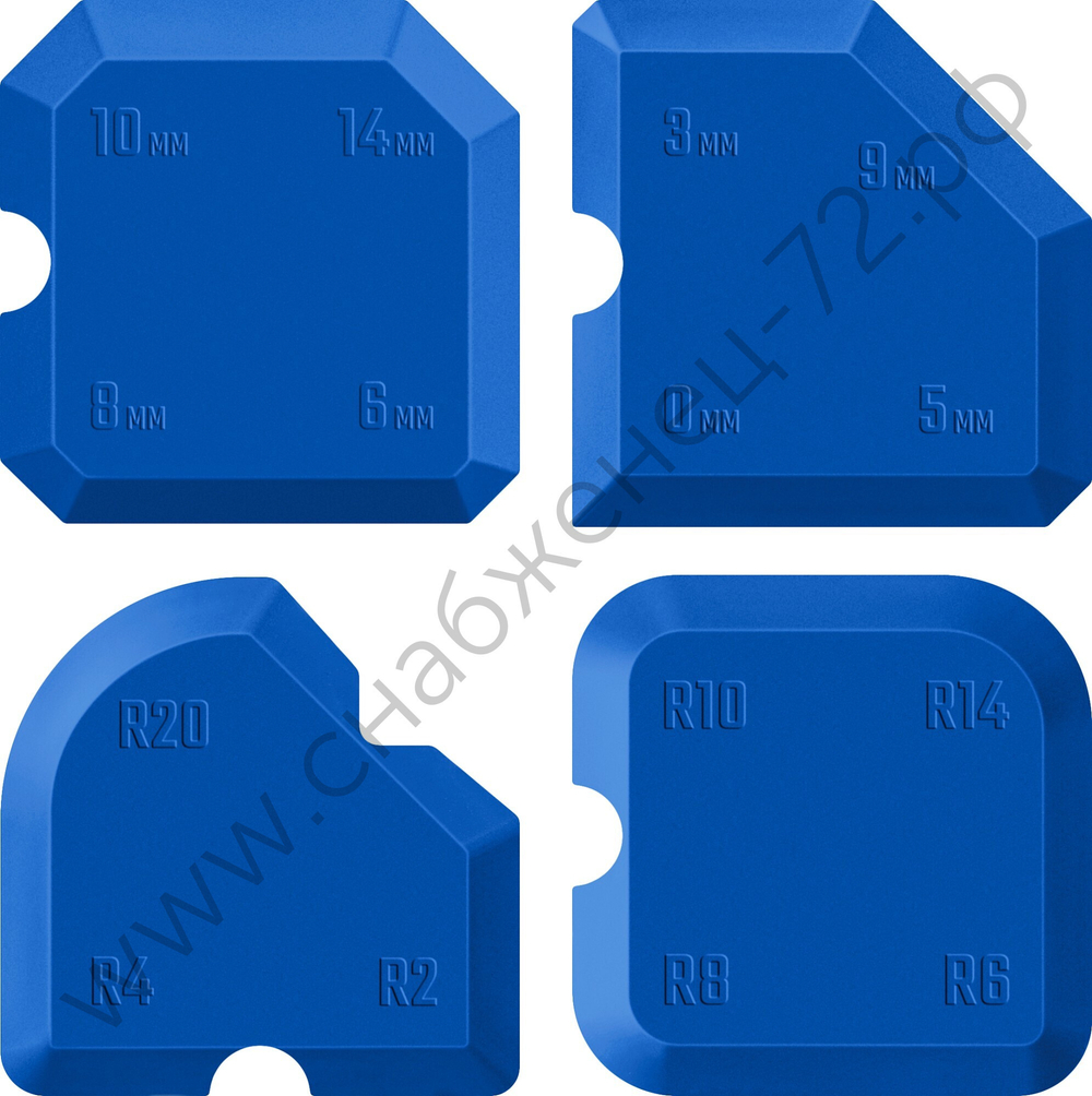 ЗУБР в наборе, 4 шт., 16 профилей, Специальные шпатели для формовки швов, ПРОФЕССИОНАЛ (1015-H4)