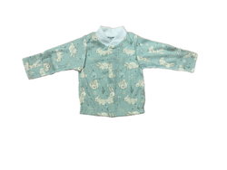 Кофточка длинный рукав на кнопках из 100% хлопка (интерлок) с антицарапками и швами наружу на рост 56 см