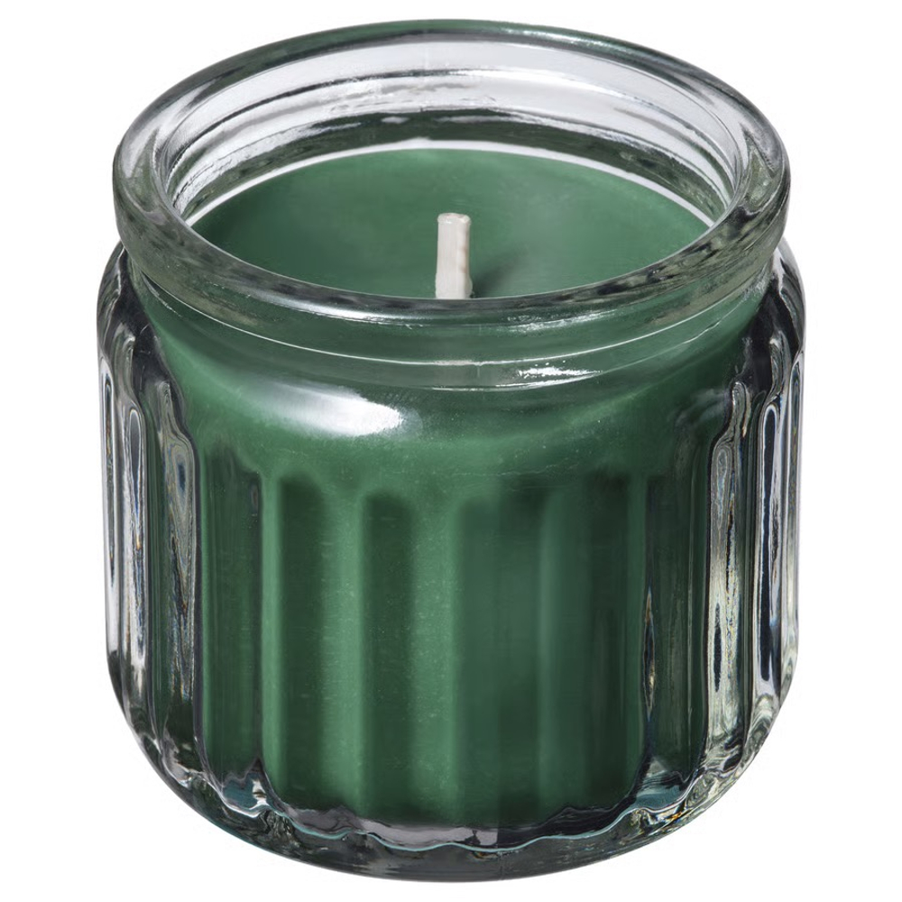 ВИНТЕРФИНТ VINTERFINT Ароматическая свеча 12 ч стакан, ель/зеленая
