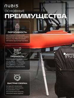 Переносной стол для массажа NUBIS PRO с электрическим насосом