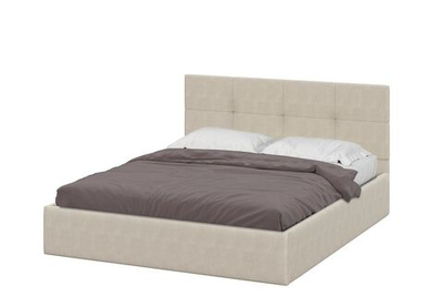 Кровать двойная №4 с основанием Лайт бежевый