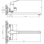 СМЕСИТЕЛЬ ДЛЯ ВАННЫ ESKO ST-PETERBURG SPB31 ИЗЛИВ 300ММ