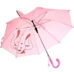 Зонт детский полуавтомат «Ушастики» d-90см, микс 6 цветов, длина в слож. виде 57см, светло-розовый