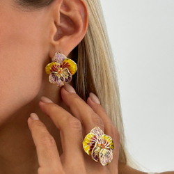 Кольцо Фиалка с рубинами и сапфирами, R0275-41/4