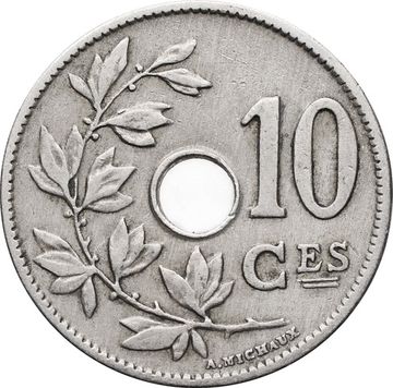 10 сантимов 1905 Бельгия (надпись на французском BELGIQUE)