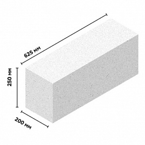 Газоблок ВКБ 625x200x250 D500