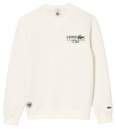Мужская теннисная кофта Lacoste Sportsuit Roland Garos Edition Sport Sweatshirt - белый