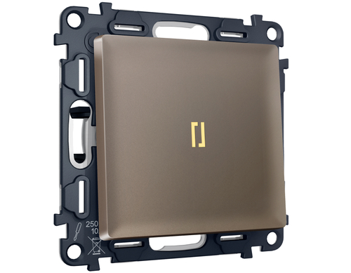 MA632050 Комплект механизма 1-кл выключателя с самовозвратом с подсветкой 3200K ALFA Темная бронза матовый QUANT (AP6320, VM113, G11Y)