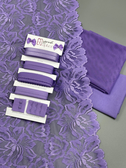 Эластичное кружево яркая лаванда ширина 24 см