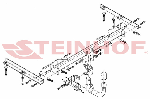 Фаркоп на Opel Astra J седан 2012-2018 (паспорт и сертификат в комплекте)(без электрики) Steinhof.O-139
