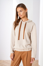 22380 Джемпер женский (серо-бежевый принт)