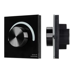 Панель SMART-P99-DIM-G-IN Black (230V, 1.5A, 0/1-10V, Rotary, 2.4G) (Arlight, Стекло) 028433