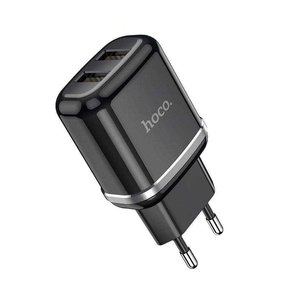 Блок питания Hoco N4 Dual Ports USB + кабель черный