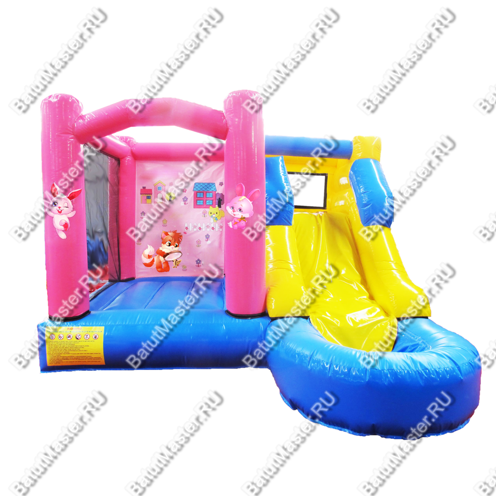 Коммерческий надувной батут "В гостях у зверят" 4,5*3*3,5 м