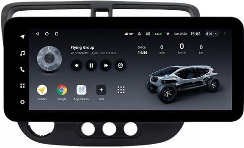 Магнитола для Honda Civic 7 2001-2005 левый руль - Teyes LUX ONE ROUND монитор 12.3" 2K QLED на Android 10, Быстрая, CarPlay, 4G SIM-слот