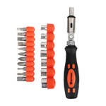 Отвертка реверсивная, набор бит и головок 19 предметов, RRS004 ЕРМАК