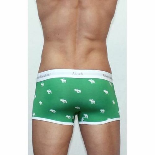 Мужские трусы боксеры Abercrombie&amp;Fitch зеленые с принтом "Лось" AF0020