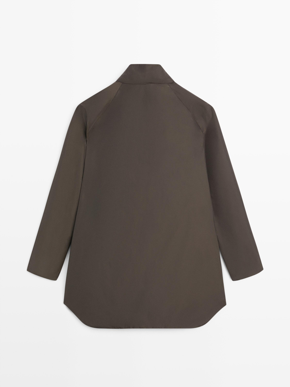 Massimo Dutti Длинная стеганая куртка, коричневый