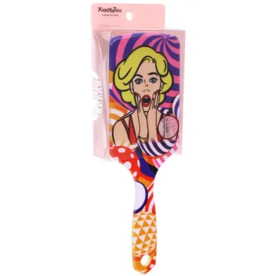 Расческа массажная прямоугольная форма «КОЛЛЕКЦИЯ ИМАНИ - ФОРТУНА», микс 4 дизайна, 24*7,5см (PVC упаковка)