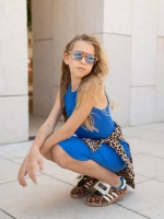 Синее платье в сад для девочки