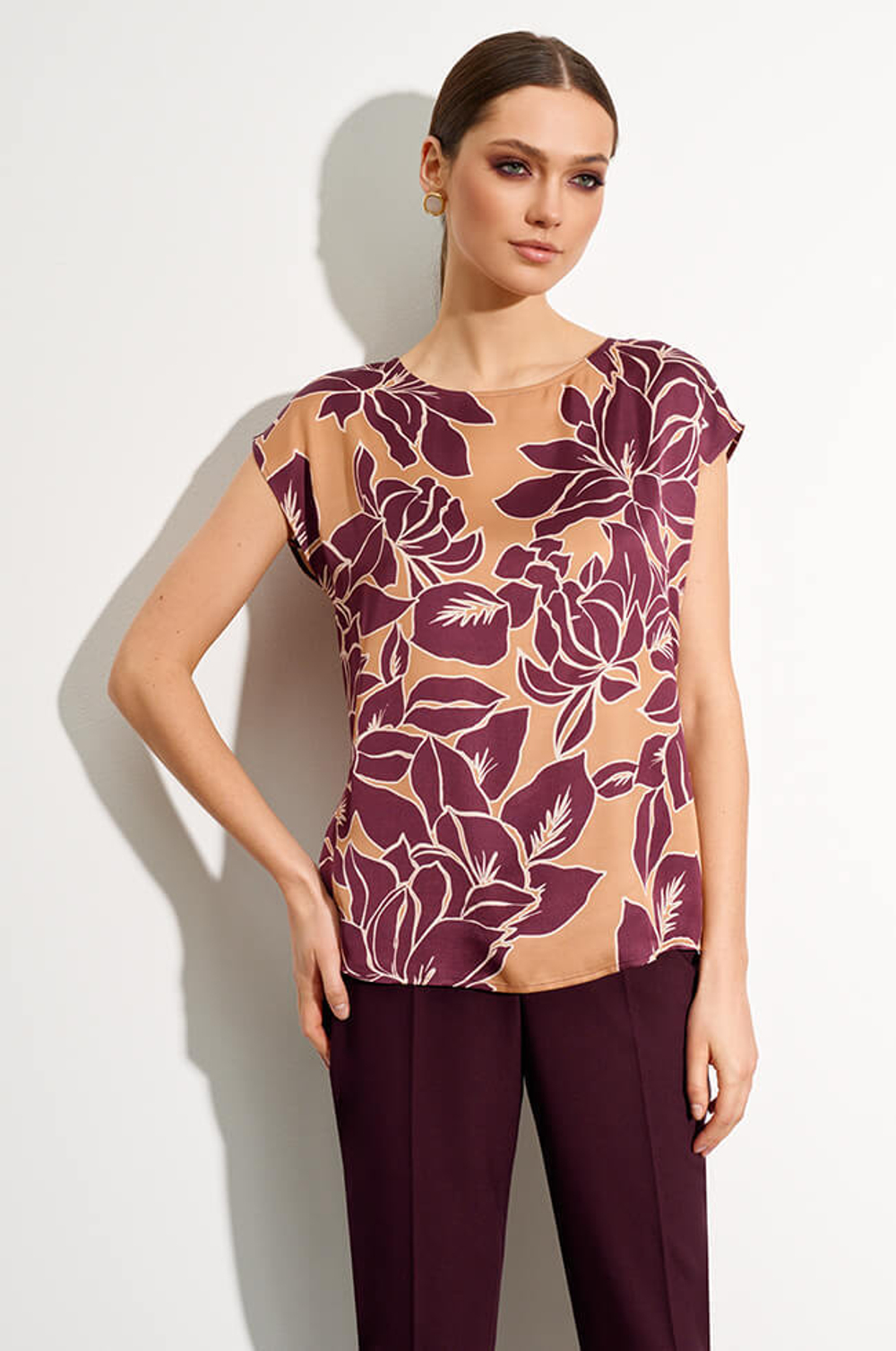 22715 Блузка женская (бордовый принт)