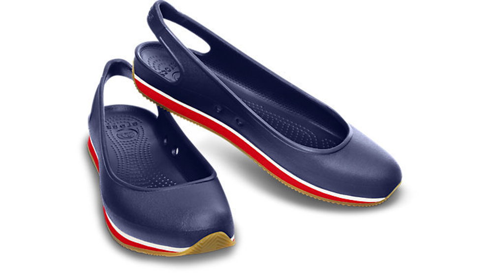 Балетки Crocs Retro Slingback Flat Nautical Navy / Red