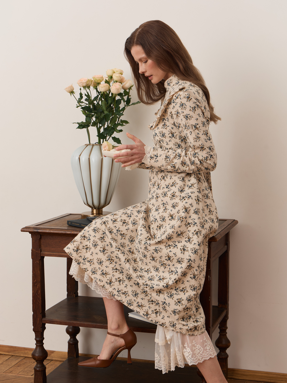 Платье с вшитой манишкой