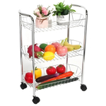 Этажерка 3-х ярусная на колесах, прямоугольная, металл, KD93-7374