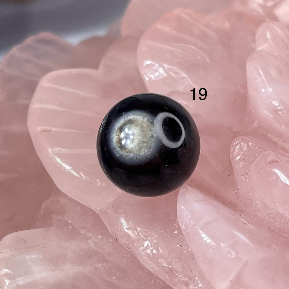 54635  Агат черный глазковый Бусина 12мм