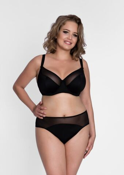 Однотонный бюстгальтер на косточках с мягкой чашкой plus size (Размер: 95G) (Цвет: черный)