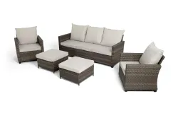 "Бостон" лаунж-зона из искусственного ротанга, цвет коричневый