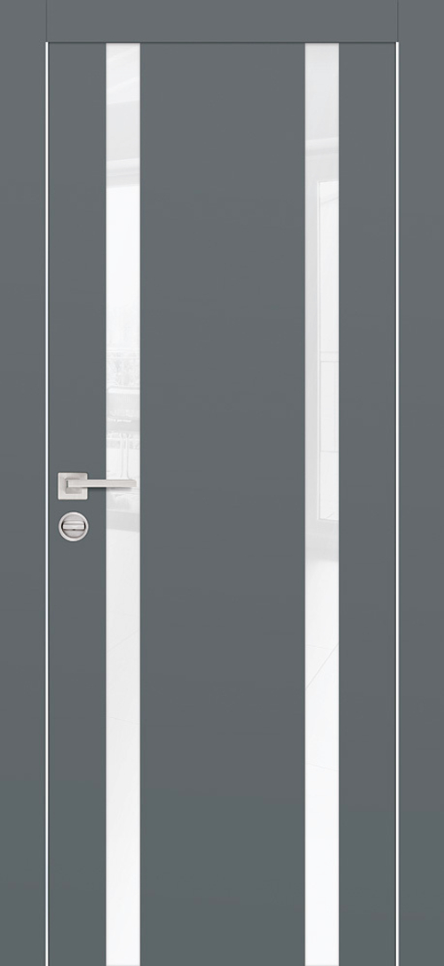 Дверь PX-9 AL кромка с 2-х ст. / Цвет Графит / белоснежный лакобель / Двери PROFILO PORTE